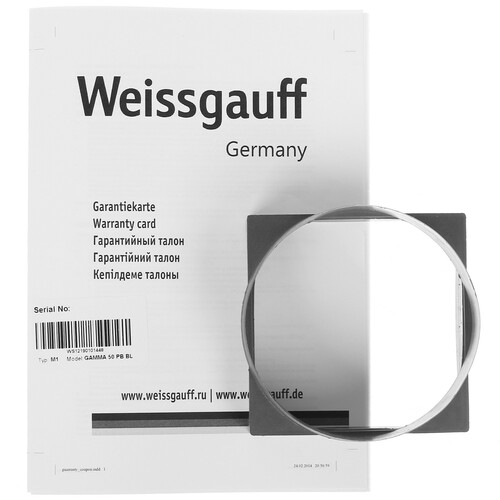 Купить Вытяжка наклонная Weissgauff Gamma 50 PB BL черный/черный  8122554. Характеристики, отзывы и цены в Донецке