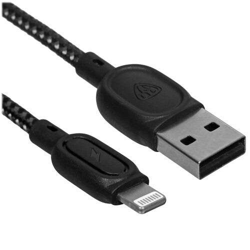 Купить Кабель круглый BY Lightning 8-pin - USB 2.0 Type-A черный 1 м  5482205. Характеристики, отзывы и цены в Донецке