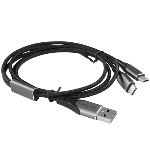Купить Кабель круглый Vention USB Type-C - USB 2.0 Type-A черный 1 м  9160873. Характеристики, отзывы и цены в Донецке