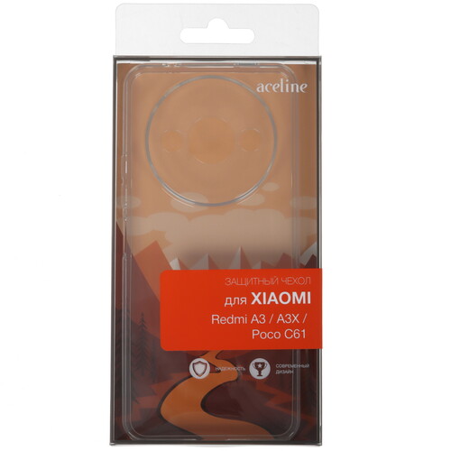 Купить Накладка  Aceline Silicone для POCO C61/ Xiaomi Redmi A3/ A3x прозрачный  9149926. Характеристики, отзывы и цены в Донецке