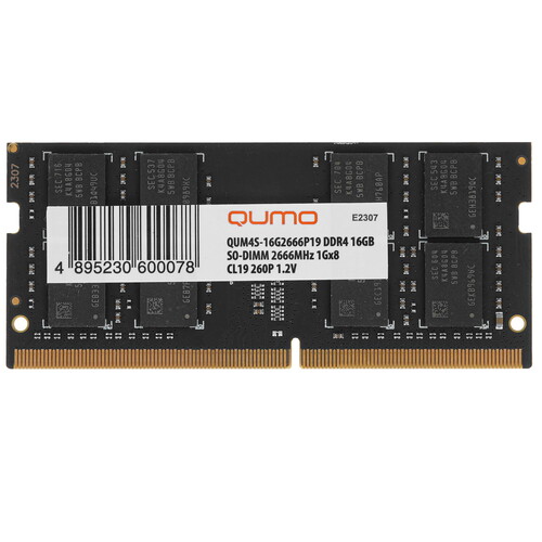 Купить Оперативная память SODIMM QUMO [QUM4S-16G2666P19] 16 ГБ  5356219. Характеристики, отзывы и цены в Донецке