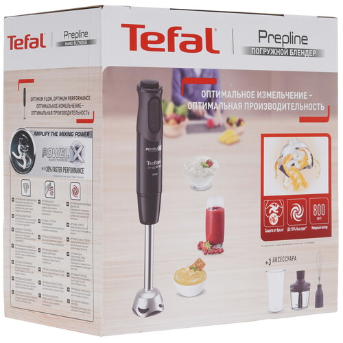 Купить Блендер погружной Tefal Prepline HB64F810 черный  5601910. Характеристики, отзывы и цены в Донецке