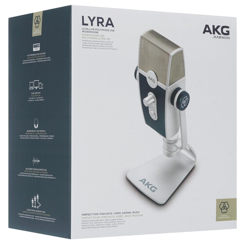 Купить Микрофон AKG C-44-USB Lyra серый  1640589. Характеристики, отзывы и цены в Донецке