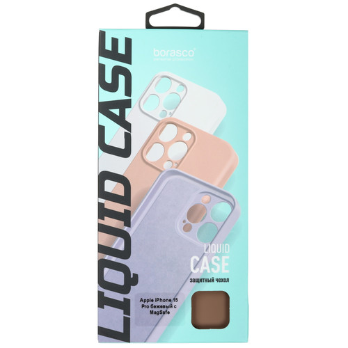 Купить Накладка  BoraSCO Liquid Case для Apple iPhone 15 Pro бежевый  5601737. Характеристики, отзывы и цены в Донецке