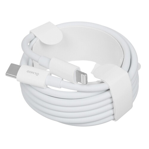 Купить Кабель круглый Olmio Lightning 8-pin - USB Type-C белый 2 м  5466495. Характеристики, отзывы и цены в Донецке