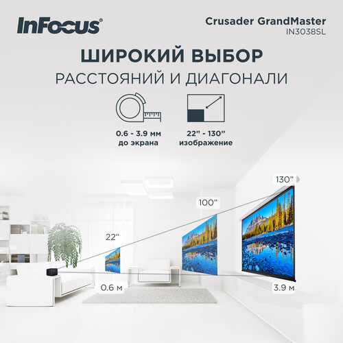 Купить Проектор InFocus Crusader Grandmaster IN3038SL черный  5617269. Характеристики, отзывы и цены в Донецке