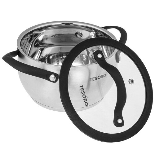 Купить Кастрюля Tesoro Rimini КС717 1.7 л 16 см серебристый  9165214. Характеристики, отзывы и цены в Донецке