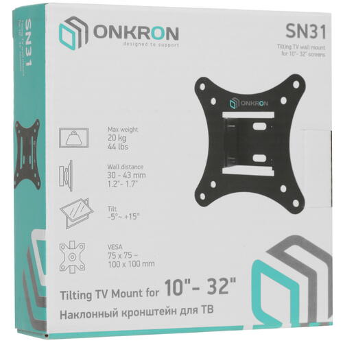 Купить Кронштейн для ТВ ONKRON SN31 черный  4830299. Характеристики, отзывы и цены в Донецке