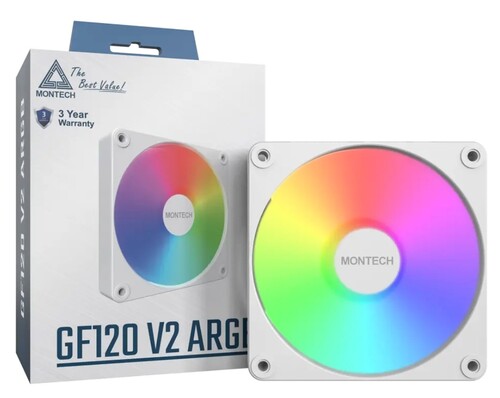 Купить Вентилятор Montech GF120 V2 ARGB  белый  5633030. Характеристики, отзывы и цены в Донецке
