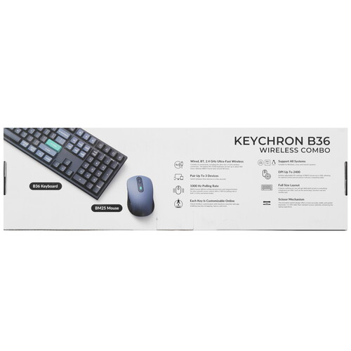 Купить Клавиатура+мышь беспроводная   Keychron B36 Keyboard and BM25 Mouse Wireless Combo черный  9307456. Характеристики, отзывы и цены в Донецке