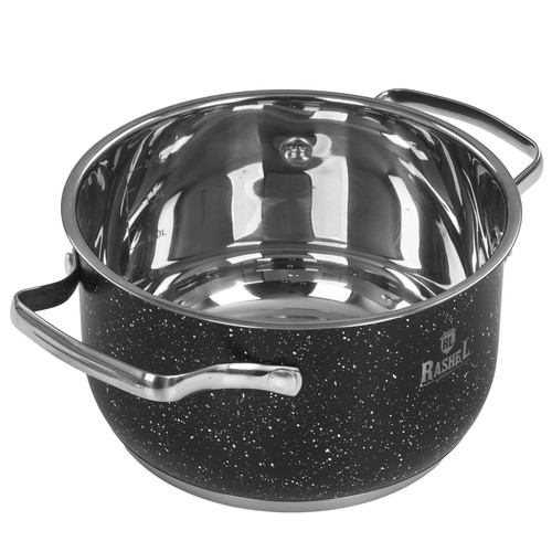 Купить Кастрюля Rashel Стефани R-206v 2.6 л 18 см черный  9321064. Характеристики, отзывы и цены в Донецке