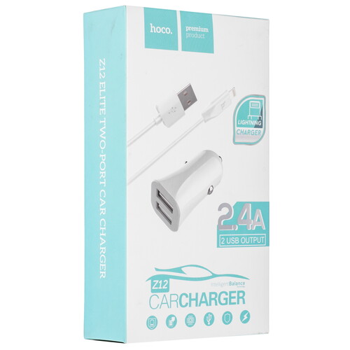 Купить Автомобильное ЗУ Hoco Z1 белый  9237896. Характеристики, отзывы и цены в Донецке