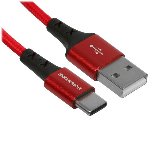 Купить Кабель круглый Borofone USB Type-C - USB 2.0 Type-A красный 1 м  5474967. Характеристики, отзывы и цены в Донецке