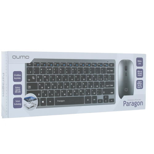 Купить Клавиатура+мышь беспроводная   QUMO Paragon K15/M21 серый  1279164. Характеристики, отзывы и цены в Донецке
