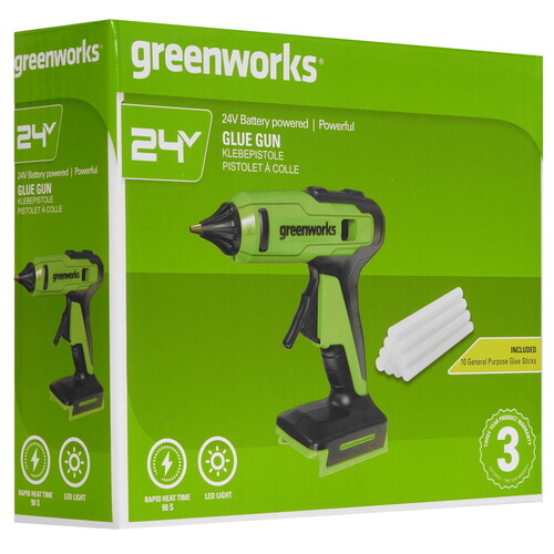 Купить Клеевой пистолет Greenworks G24GLG 24V , Без ЗУ, Без АКБ  9305467. Характеристики, отзывы и цены в Донецке