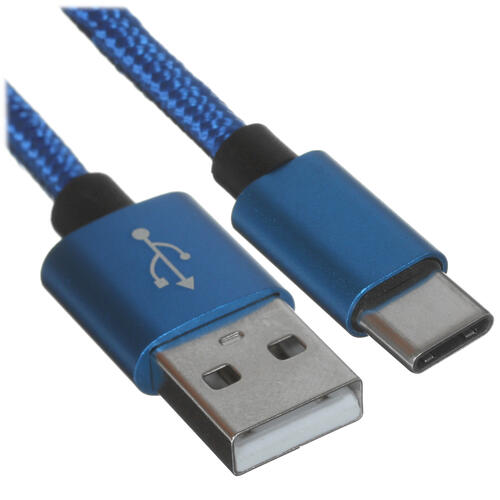 Купить Кабель круглый DEXP USB Type-C - USB 2.0 Type-A синий 1 м  4834177. Характеристики, отзывы и цены в Донецке