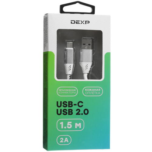 Купить Кабель круглый DEXP USB Type-C - USB 2.0 Type-A белый 1.5 м  4834201. Характеристики, отзывы и цены в Донецке