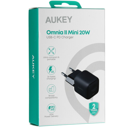 Купить Сетевое зарядное устройство Aukey PA-B1T Mini черный  5600118. Характеристики, отзывы и цены в Донецке
