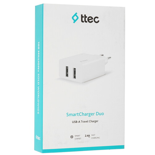 Купить Сетевое зарядное устройство TTEC SmartCharger Duo белый  9202672. Характеристики, отзывы и цены в Донецке