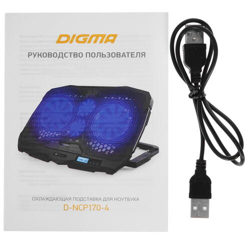 Купить Охлаждающая подставка Digma D-NCP170-4 черный  4852681. Характеристики, отзывы и цены в Донецке