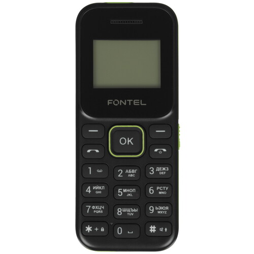 Купить Сотовый телефон Fontel FP100 черный/зеленый  9204087. Характеристики, отзывы и цены в Донецке
