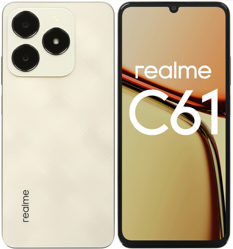 Купить 6.74" Смартфон realme C61 128 ГБ золотистый  5476396. Характеристики, отзывы и цены в Донецке