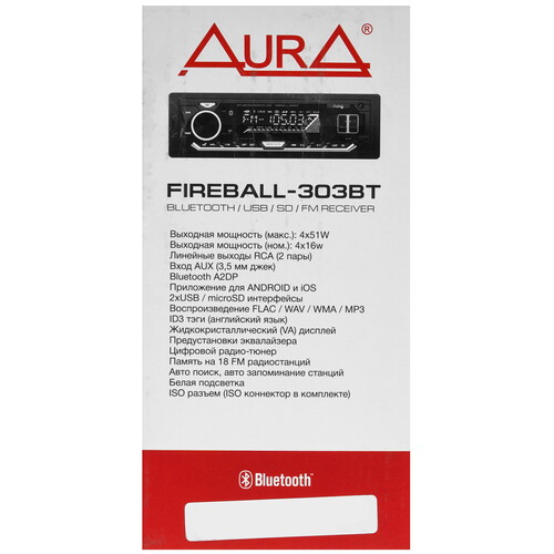 Купить Автопроигрыватель AurA FIREBALL-303BT  5608248. Характеристики, отзывы и цены в Донецке