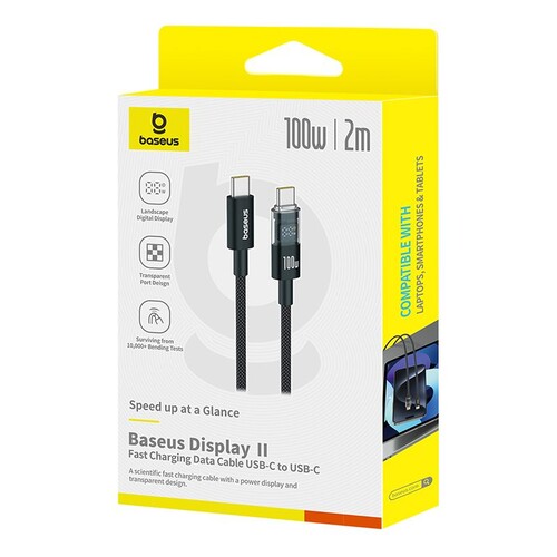Купить Кабель круглый Baseus USB Type-C - USB Type-C черный 2 м  5627751. Характеристики, отзывы и цены в Донецке