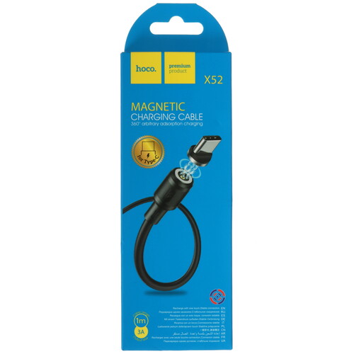 Купить Кабель питания круглый Hoco USB Type-C - USB 2.0 Type-A черный 1 м  5474958. Характеристики, отзывы и цены в Донецке