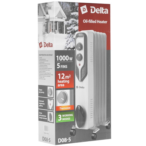 Купить Масляный обогреватель Delta D08-5 серый  9235443. Характеристики, отзывы и цены в Донецке