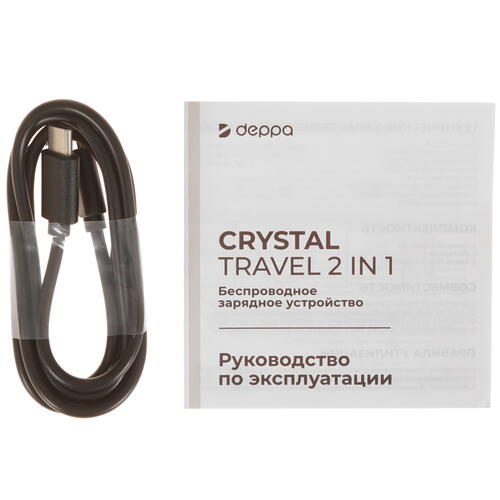 Купить Беспроводное зарядное устройство DEPPA MagSafe Crystal Travel 2-in-1 черный  9113520. Характеристики, отзывы и цены в Донецке