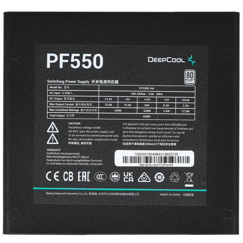 Купить Блок питания DEEPCOOL PF550 [R-PF550D-HA0B-EU] черный  4853757. Характеристики, отзывы и цены в Донецке