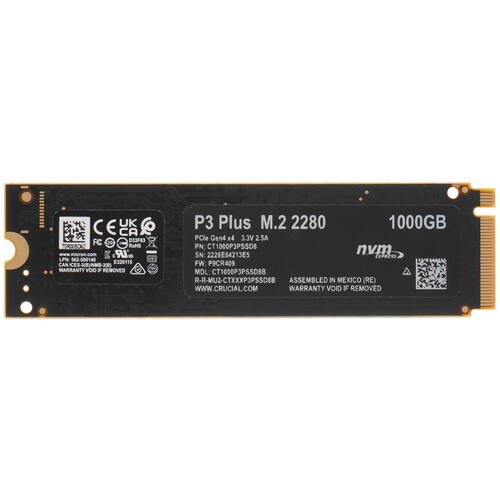 Купить 1000 ГБ M.2 NVMe накопитель Crucial P3 Plus [CT1000P3PSSD8]  5045154. Характеристики, отзывы и цены в Донецке