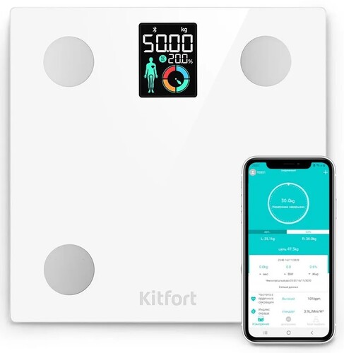 Купить Весы Kitfort КТ-838 белый  9164780. Характеристики, отзывы и цены в Донецке