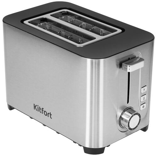 Купить Тостер Kitfort КТ-6099 серебристый  9061631. Характеристики, отзывы и цены в Донецке