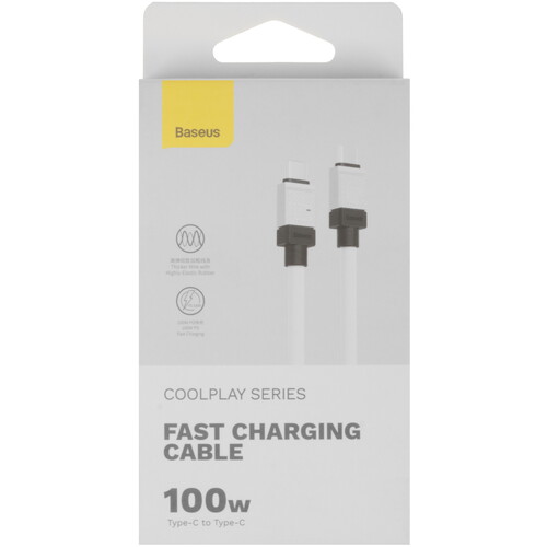 Купить Кабель круглый Baseus USB Type-C - USB Type-C белый 1 м  9167151. Характеристики, отзывы и цены в Донецке