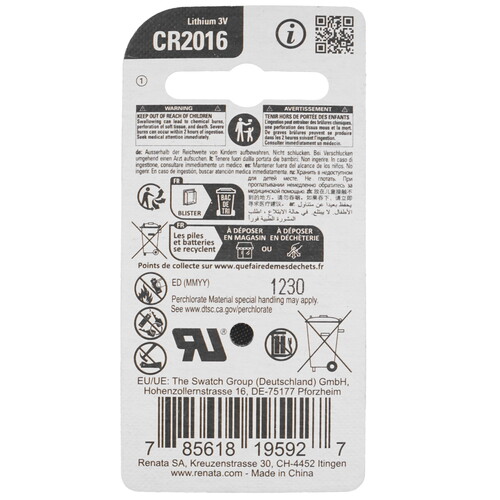 Купить Батарейка Renata CR2016  9105787. Характеристики, отзывы и цены в Донецке