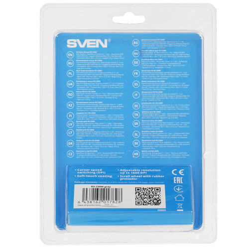 Купить Мышь беспроводная SVEN RX-230W [SV-017828] серый  9065815. Характеристики, отзывы и цены в Донецке