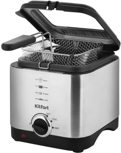 Купить Фритюрница Kitfort КТ-2017 серебристый  8118300. Характеристики, отзывы и цены в Донецке
