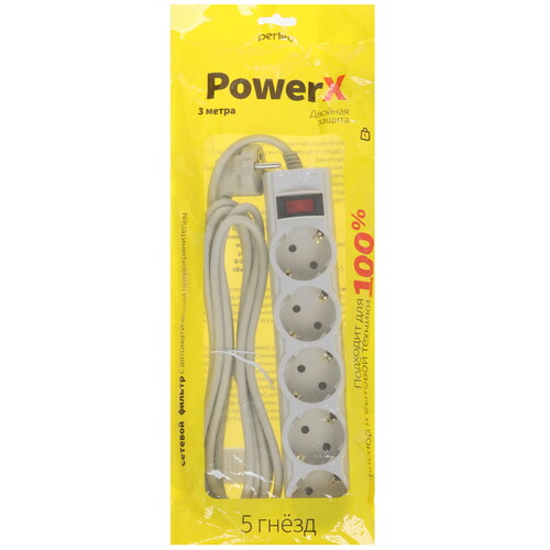 Купить Сетевой фильтр Perfeo POWERX PF_A4717 серый  9172307. Характеристики, отзывы и цены в Донецке