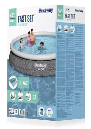 Купить Бассейн Fast Set, 457 х 84 см, фильтр-насос, 57313 Bestway  5464805. Характеристики, отзывы и цены в Донецке