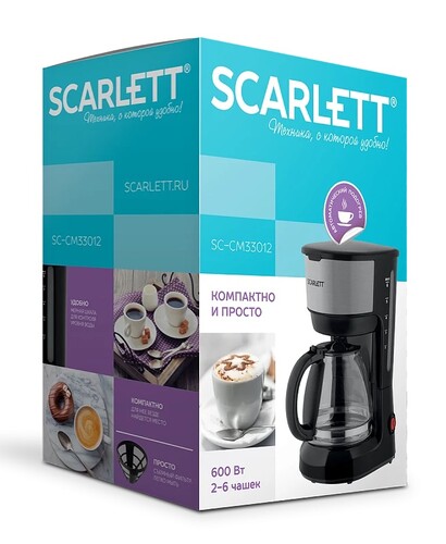 Купить Кофеварка капельная Scarlett SC-CM33012 черный  9036450. Характеристики, отзывы и цены в Донецке