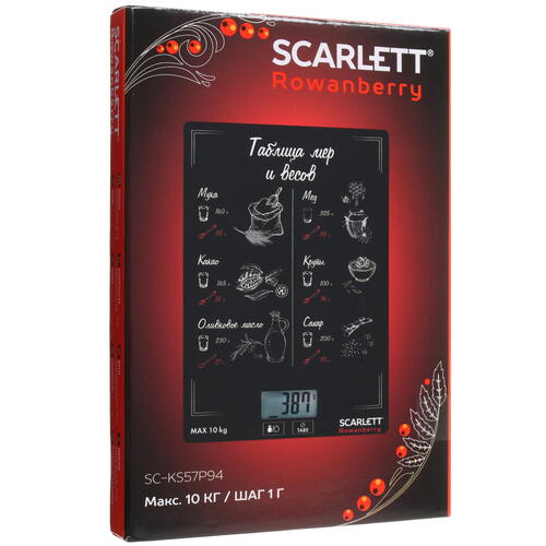 Купить Кухонные весы Scarlett SC-KS57P94 разноцветный  4823091. Характеристики, отзывы и цены в Донецке