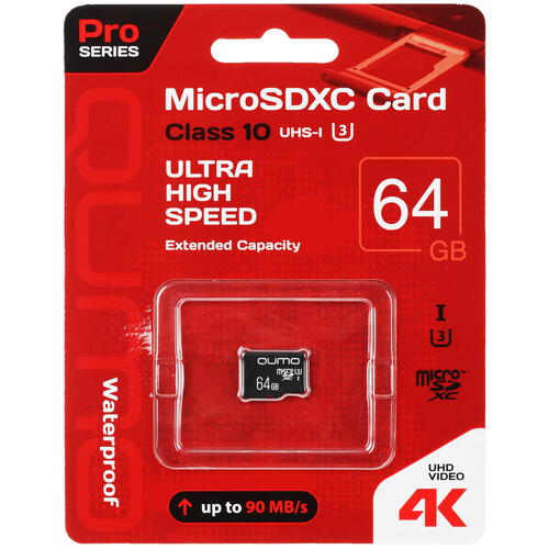 Купить Карта памяти QUMO microSDXC 64 ГБ [QM64GMICSDXC10U3NA]  4891310. Характеристики, отзывы и цены в Донецке