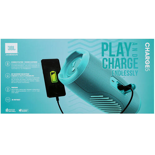 Купить Портативная колонка JBL Charge 5, бирюзовый  5054630. Характеристики, отзывы и цены в Донецке
