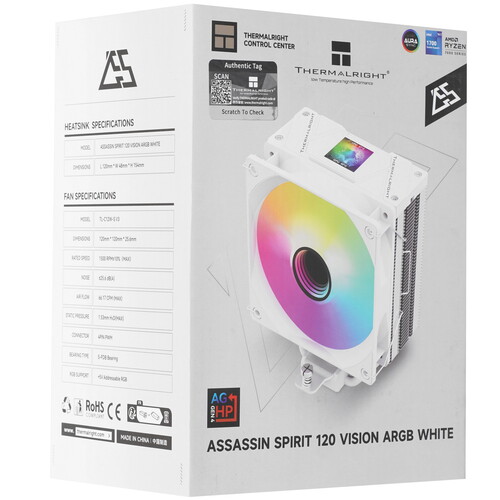 Купить Кулер для процессора Thermalright Assassin Spirit 120 Vision WHITE ARGB  5615422. Характеристики, отзывы и цены в Донецке