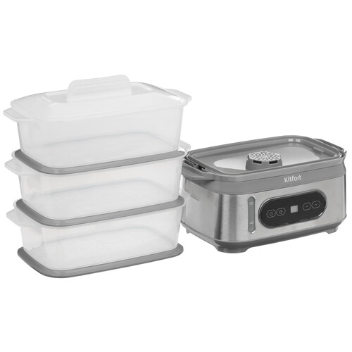 Купить Пароварка Kitfort КТ-6280 серый  9222111. Характеристики, отзывы и цены в Донецке