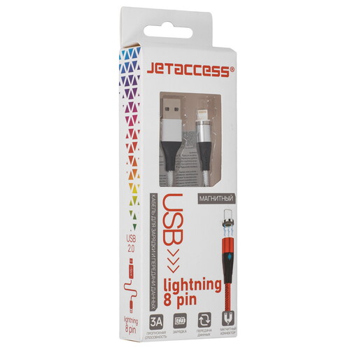 Купить Кабель круглый JETACCESS Lightning 8-pin - USB 2.0 Type-A серебристый 1 м  5617825. Характеристики, отзывы и цены в Донецке