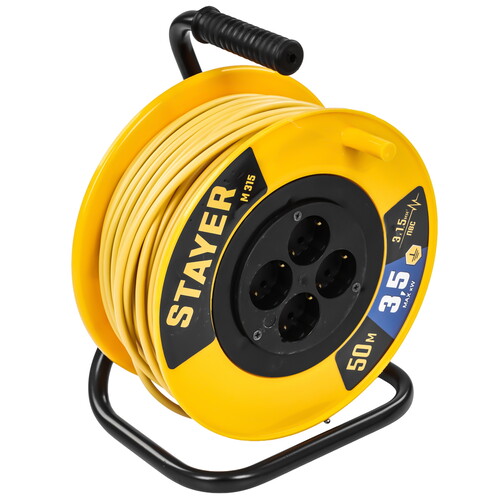 Купить Удлинитель силовой Stayer M-315 желтый  9114827. Характеристики, отзывы и цены в Донецке