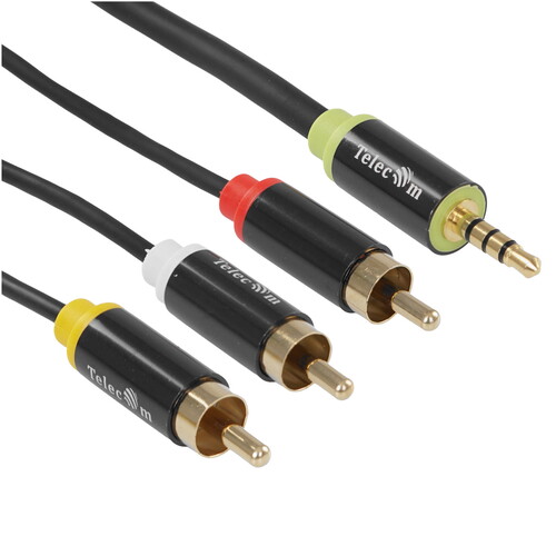 Купить Кабель   Telecom jack 3.5 мм - 3RCA черный  5602580. Характеристики, отзывы и цены в Донецке